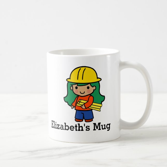 Caneca De Café Futuro arquiteto/Engenheiro no chapéu do Duro (Direita)