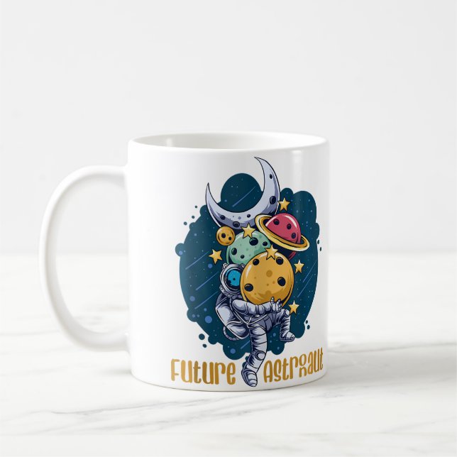 Caneca De Café Futuro Astronauta Feito Para Um Astr Astronauta Ex (Esquerda)