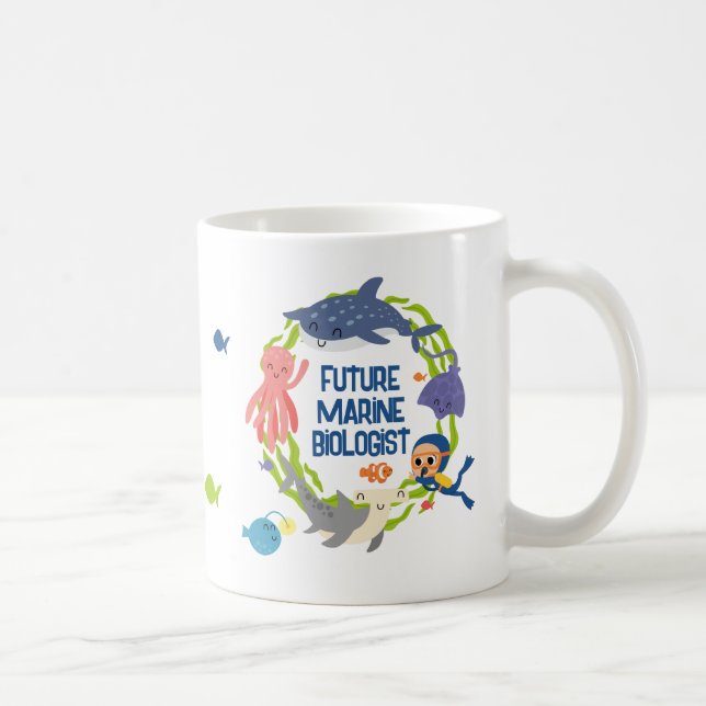 Caneca De Café Futuro Biólogo Marinho Coffee Mug (Direita)