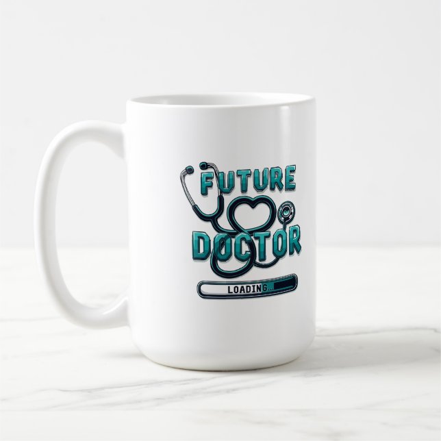Caneca De Café Futuro Carregamento Médico - Presente para Estudan (Esquerda)