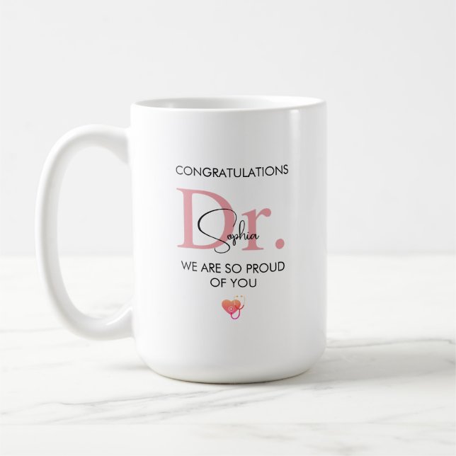 Caneca De Café Futuro Médico Nome Personalizado Estamos Muito Org (Esquerda)