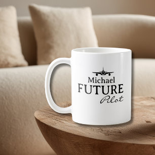 Caneca De Café Futuro Piloto Estudante Piloto Aviador Simples Per
