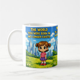 Caneca De Café Futuro vs. Passado Inocência perdida Cartoon senti