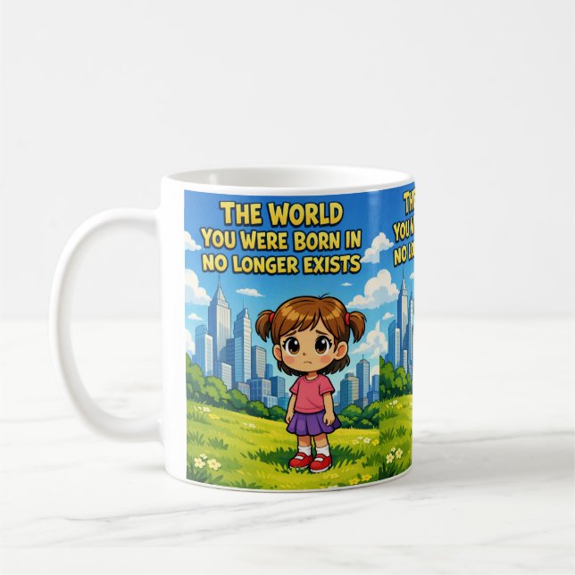 Caneca De Café Futuro vs. Passado Inocência perdida Cartoon senti (Esquerda)