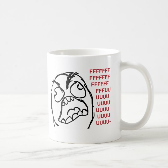 Caneca De Café Fuuuu do fuuu da cara da raiva (Direita)