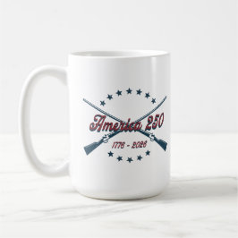 Caneca De Café Fuzis Cruzados Patrióticos América 250 1776-2026