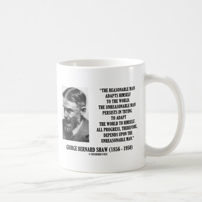 Caneca De Café G.B. Shaw Progresso depende em cima do homem (Direita)