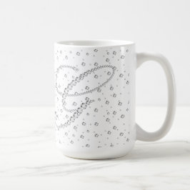 Caneca De Café G Monograma inicial Impressão de diamantes brancos