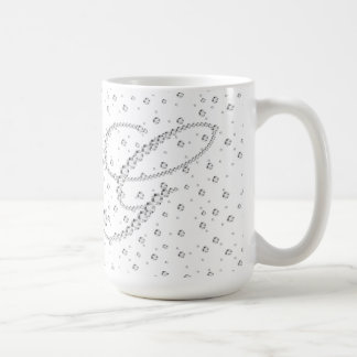 Caneca De Café G Monograma inicial Impressão de diamantes brancos