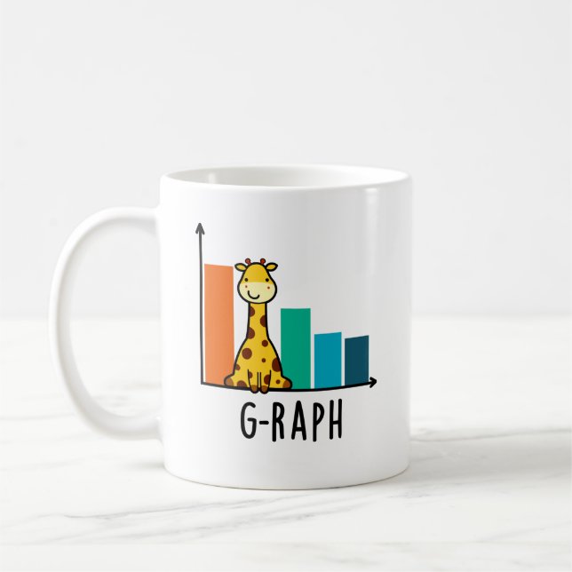 Caneca De Café G-raph Funny Giraffe Graph Pun (Esquerda)