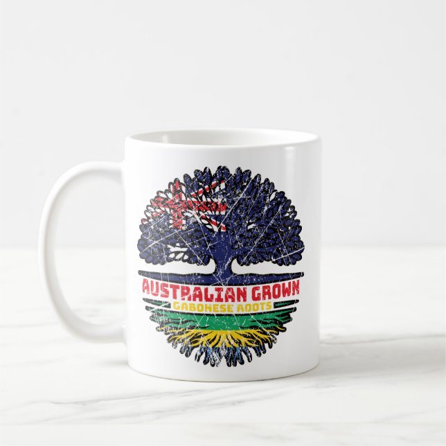 Caneca De Café Gabão Gabonês, Austrália, Raízes da Árvore Austral (Esquerda)