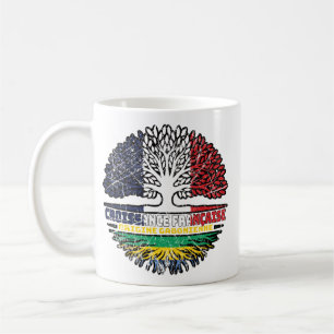 Caneca De Café Gabão Gabonês França França Árvore Bandeira