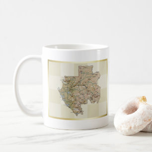 Caneca De Café Gabão Sinalizador + Mug de Mapa