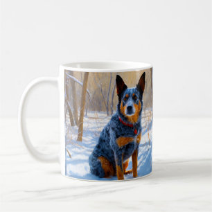 Caneca De Café Gado Australiano Deixe Nevar Natal