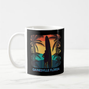 Caneca De Café Gainesville Flórida Palm Tree Surfboard Sur