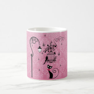 Caneca De Café Gaiola de pássaros feminino elegante bonita do