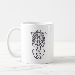 Caneca De Café Gaiola de Rib do Esqueleto de Halloween