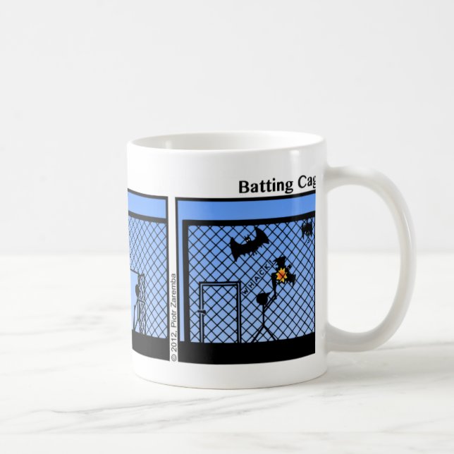 Caneca De Café Gaiola Engraçada, Stickman Mug - 083 (Direita)