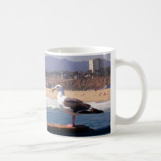 Caneca De Café Gaivota pela praia de Santa Monica
