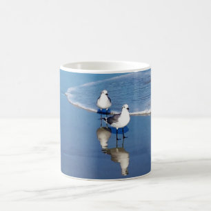 Caneca De Café Gaivotas na praia Clássica Mug