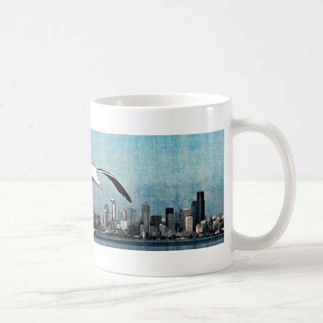 Caneca De Café Gaivotas Sobre Seattle Mug (Direita)