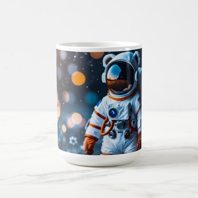Caneca De Café Galáxia Bokeh de Astronauta (Centro)