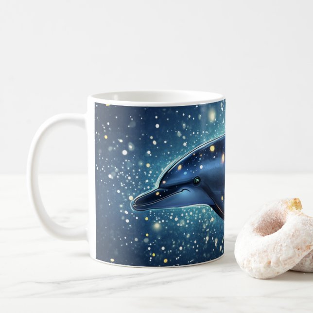 Caneca De Café Galáxia de Golfinhos" ou "cósmico". (Com Donut)