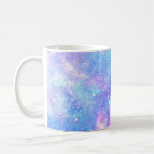Caneca De Café Galáxia Mágica: Impressão de Estrela Azul Rosa