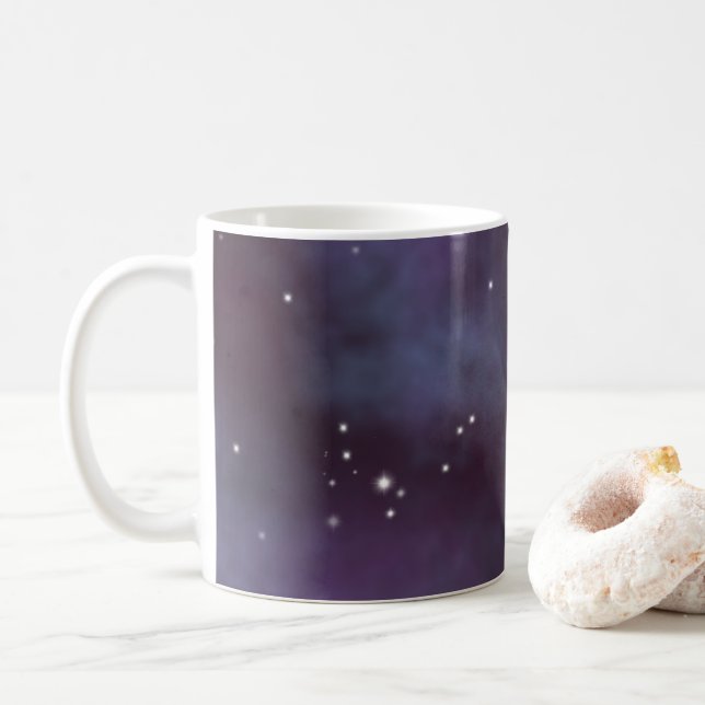 Caneca De Café Galáxia Violeta Mística Dusty (Com Donut)