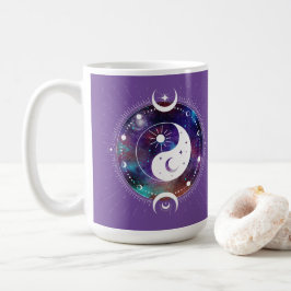 Caneca De Café Galáxia Yin Yang Roxana e Mística da Lua Crescente