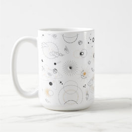 Caneca De Café Galáxias da Lua-Sol retrógrada órbitas estrelas da