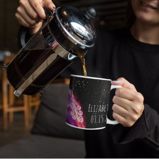Caneca De Café Galaxy Aquarius Personalizou Sinal Zodiac