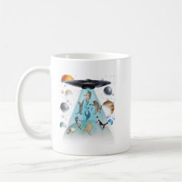 Caneca De Café Galaxy Cat Swimming T-Shirt | Cute Astronaut Cats 