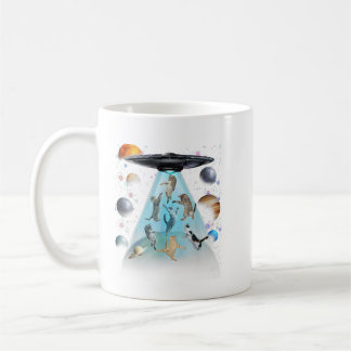 Caneca De Café Galaxy Cat Swimming T-Shirt | Cute Astronaut Cats 