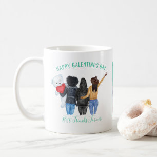 Caneca De Café Galentine Valentine Amigas Melhores Amigas Foto