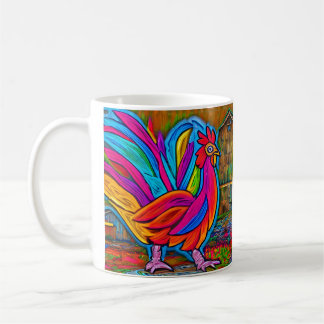Caneca De Café Galeria Colorida de Barras de Cartoon Abstrato