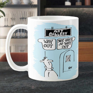 Caneca De Café Galeria de Artes Sinaliza "Way Out" E "Not So Way
