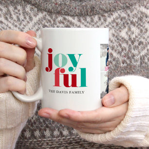Caneca De Café Galeria "Joyful" verde e vermelho festivo de 3 fot