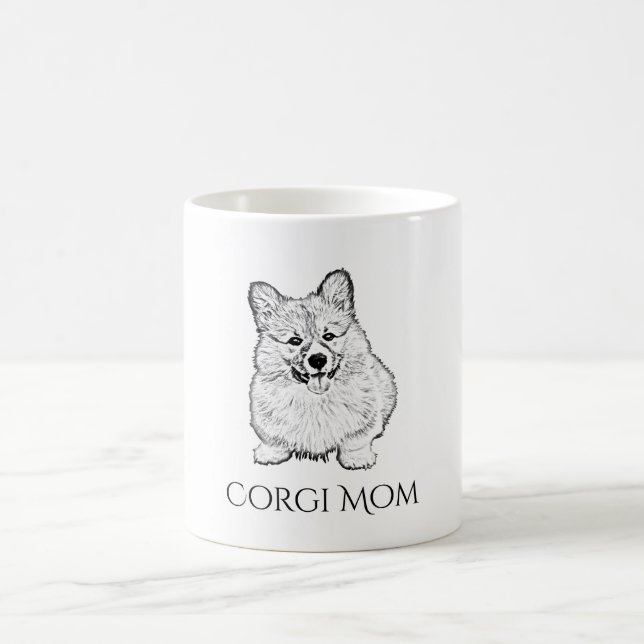 Caneca De Café Galês Personalizado Corgi "Corgi Mãe" Mug (Centro)
