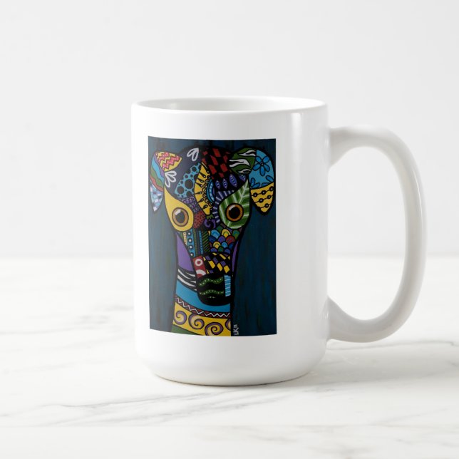 Caneca De Café Galgo - aposentado competindo o salvamento (Direita)