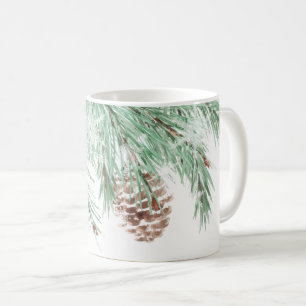 Caneca De Café galhos com cones, Natal, cones de Natal
