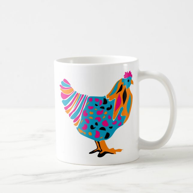 Caneca De Café Galinha brilhante Funky (Direita)