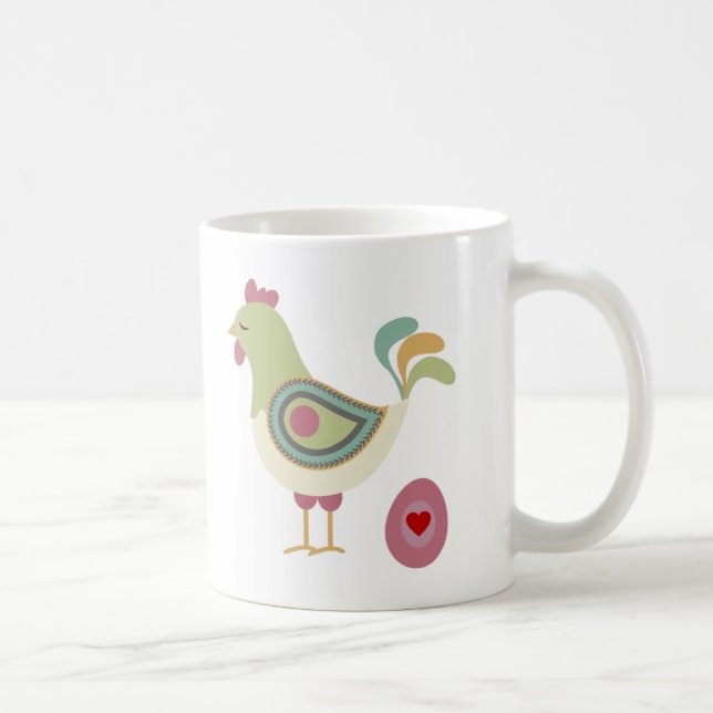 Caneca De Café Galinha Cuta E Ovo (Direita)