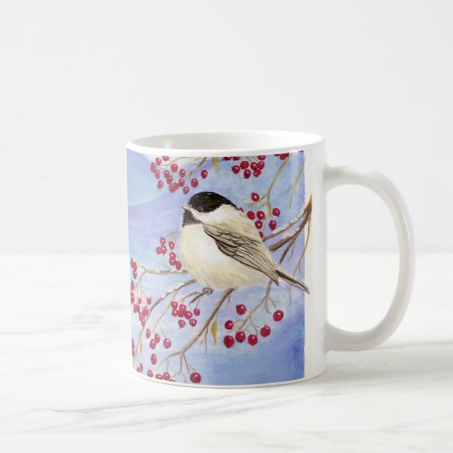 Caneca De Café Galinha-de-Natal Bird Vermelhas Cute Bird (Direita)