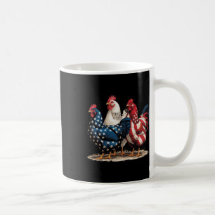Caneca De Café Galinha do Dia da Independência da Bandeira Americ