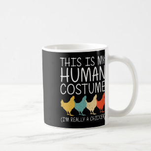 Caneca De Café Galinha Halloween Figurume Humano Hen Fowl Easy Di