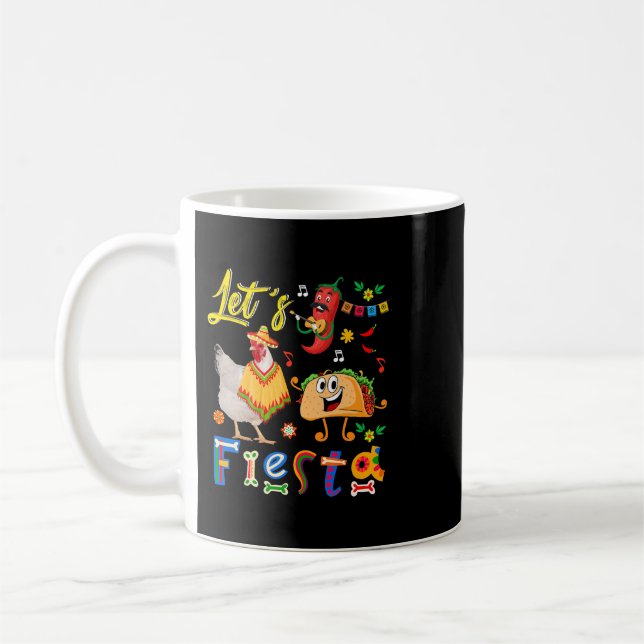 Caneca De Café galinha mexicana com sombrero taco chili sin (Esquerda)