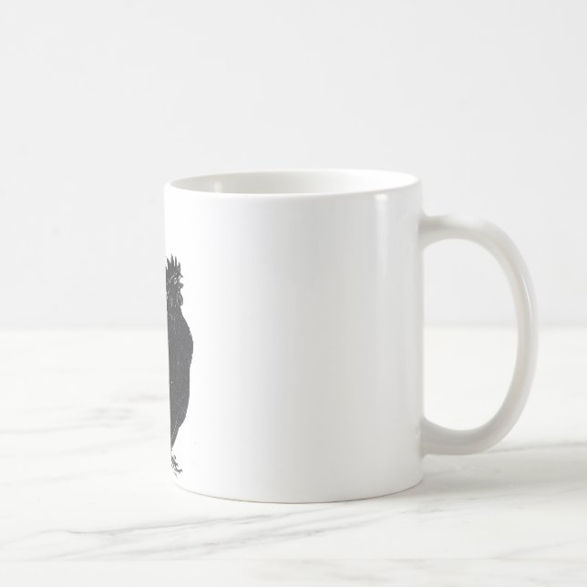 Caneca De Café Galinha Preta Engraçada Vintage  (Direita)