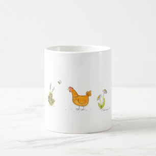 Caneca De Café Galinha vermelha no jardim