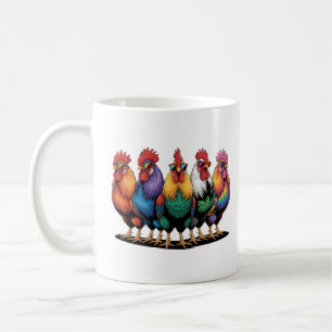 Caneca De Café Galinhas Engraçadas com óculos, Galinhas Engraçada